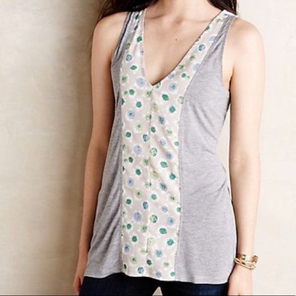 Anthropologie Floral Tank Top